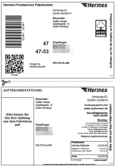 hermes aalen versand|Hermes schein kaufen.